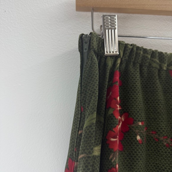 Kathie Lee Collection Size 12 Floral Maxi Skirt Elastic‎ Waist Green Red Vintage - Picture 6 of 8